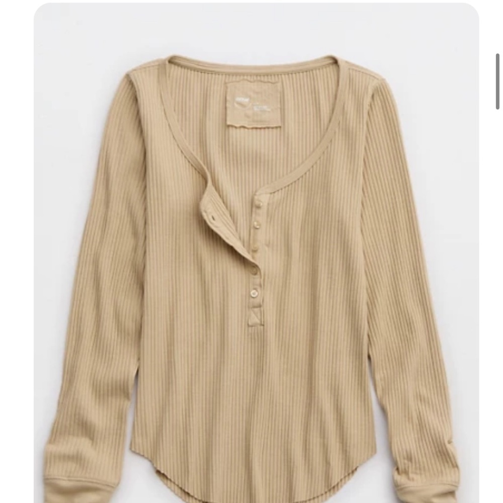 Aerie Ribbed Henley T-shirt